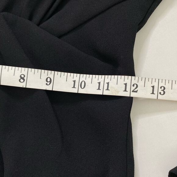 NWT Self-Portrait Twist Front Plunge Neckline Cropped Jumpsuit Black Size US 0 - Picture 10 of 11
